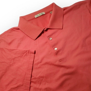 Peter Millar Polo Coral Mens X-Large XL 100% Cotton "Mountain Classic"‎ Sleeve